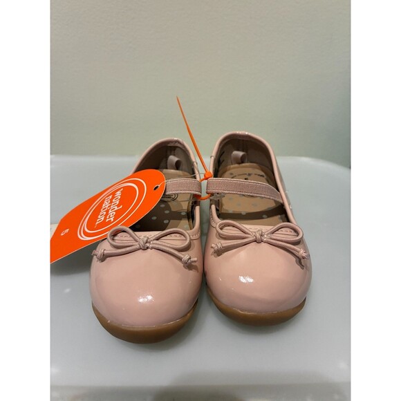 NWT Wonder Nation Toddler Girl's Pink Bow Ballet Flat Shoes Size 5 - Picture 2 of 5